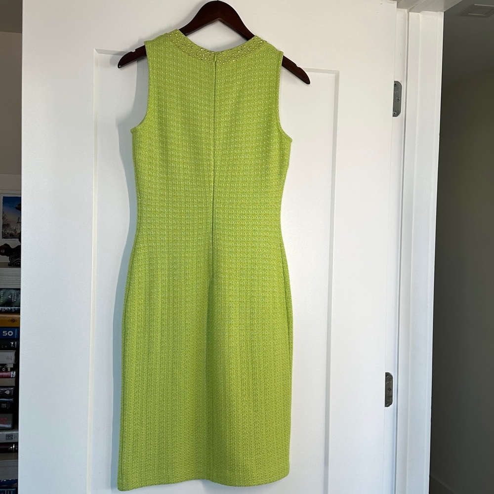 St. John Evening Green Tea Textured knit Dress, Size 2 - Picture 3 of 4